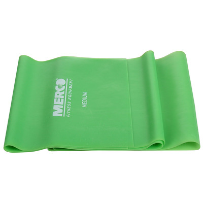 Banda elastica aerobic si fitness, 120x15cm, intensitate medie, verde