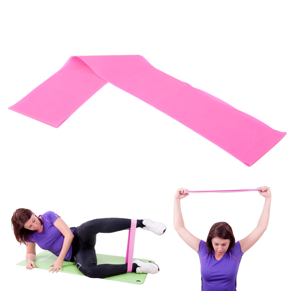 Banda elastica fitness, 90cm, light, Hangy, roz