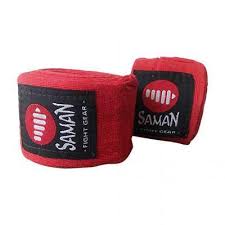 Bandaje box, bumbac, 350cm, rosu, Saman Sport