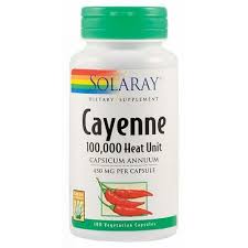 Cayenne ardei iute, 450mg, 100 capsule, Solaray