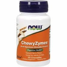 ChewyZymes Enzime Digestive, 90 tablete, Now