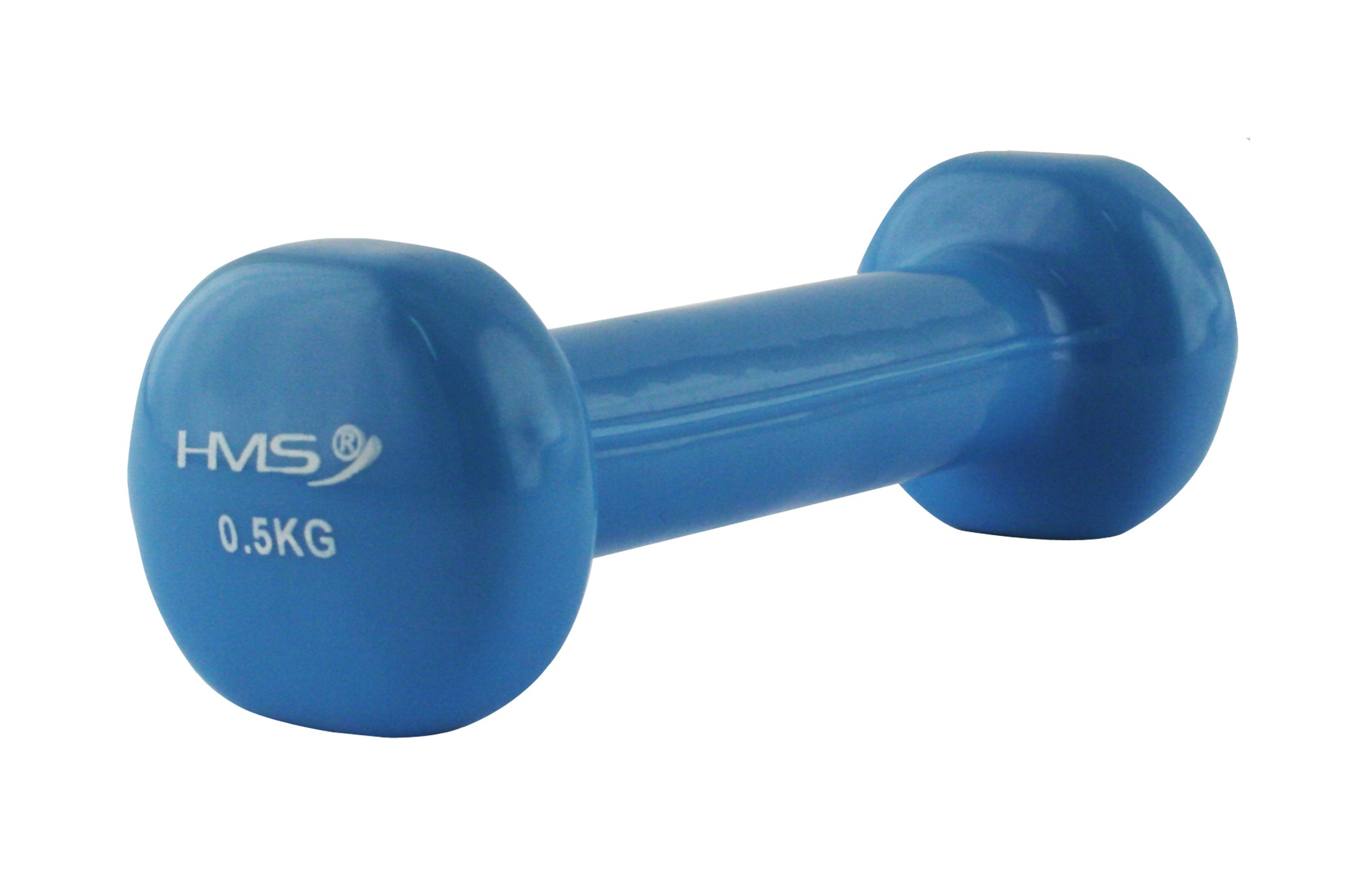 Gantera fitness 0.5kg, vinil, albastru