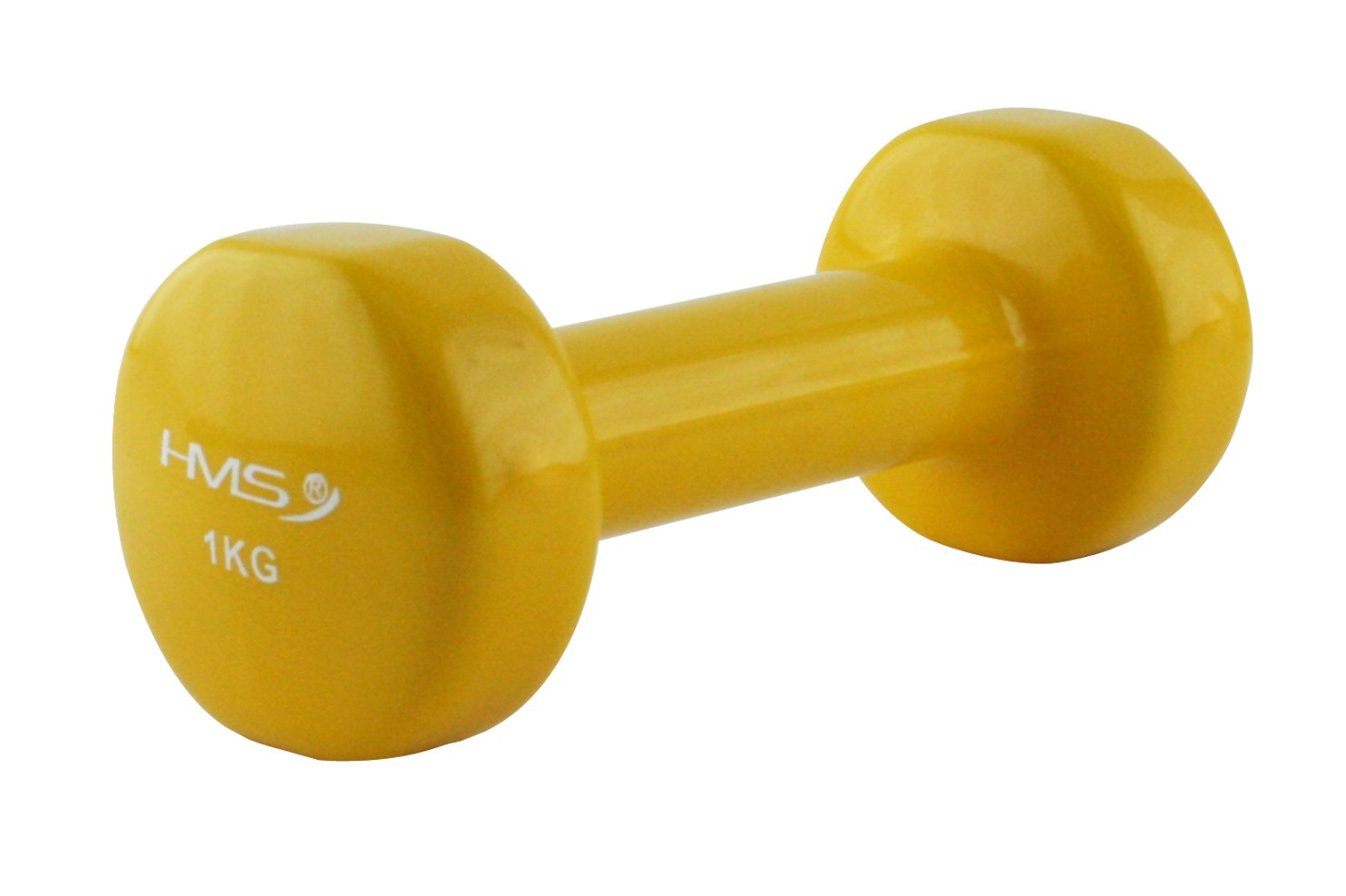 Gantera fitness 1kg, vinil, galben