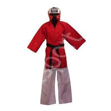 Costum karate Kempo Gi - master (2 fete - rosu + negru)