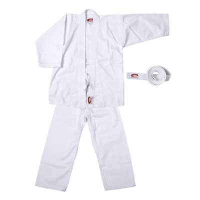 Kimono karate alb, bumbac 270g, 130cm, centura alba inclusa