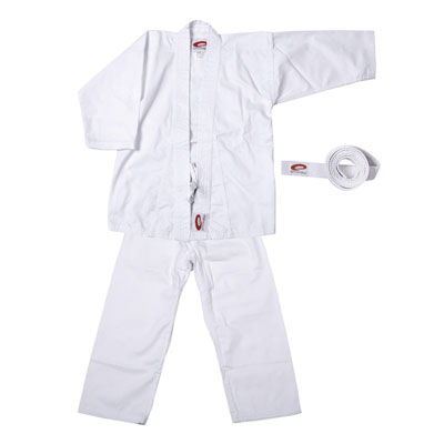 Kimono karate alb, bumbac 270g, 140cm, centura alba inclusa