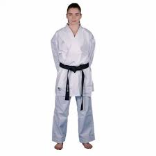 Kimono karate kumite Fighter cu trei linii albe, 140cm