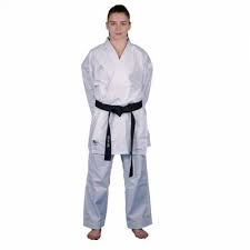 Kimono karate kumite Fighter cu trei linii albe, 145cm