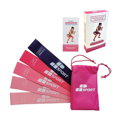 Set 5 mini benzi elastice fitness, 5 intensitati