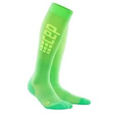 Sosete compresie alergare Ultralight, verde, CEP