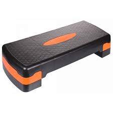 Stepper aerobic reglabil, 2 nivele, 10-15cm, negru-portocaliu