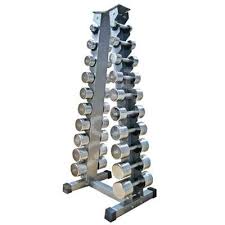 Gantere chrom cu suport vertical (10 Perechi)