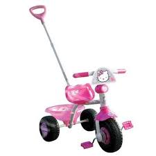Tricicleta cu maner Hello Kitty pentru copii mici