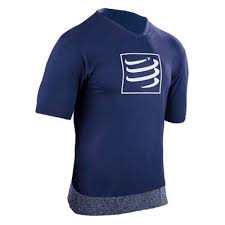 Tricou compresie cu maneca scurta, albastru, Training, Compressport