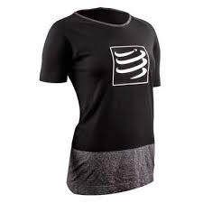 Tricou compresie cu maneca scurta, dama, negru, Training, Compressport