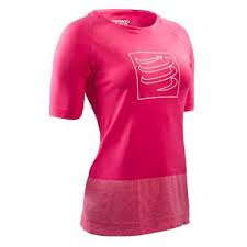 Tricou compresie cu maneca scurta, dama, roz, Training, Compressport