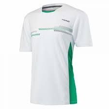 Tricou tenis Club Tech, 164 cm, alb-verde, Head