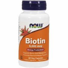 Vitamina H (Biotina) 5000mcg, 60 capsule, Now