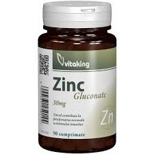 Zinc gluconate, 30 mg, 90 tablete, VitaKing